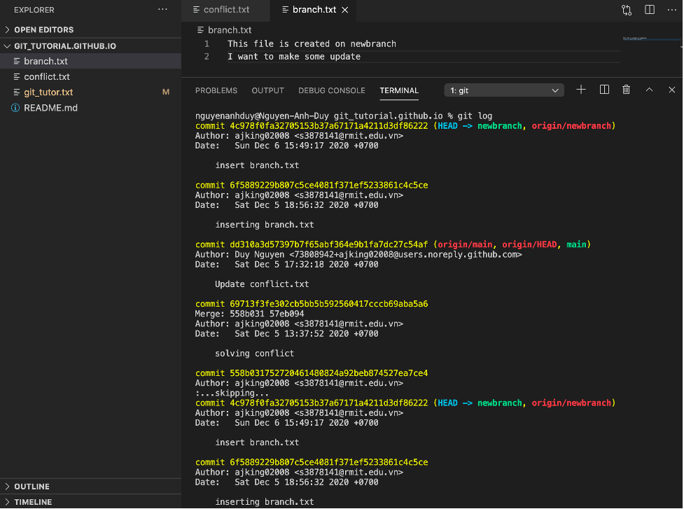 git log
